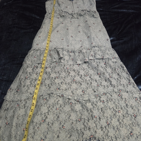 Elegant Maxi Floral Lace Women’s Dress in Light  Blue - Picture 6 of 6